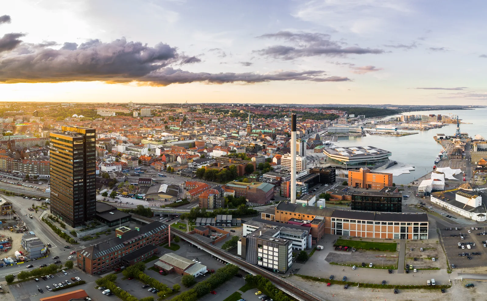 Aarhus city panorama in Aarhus