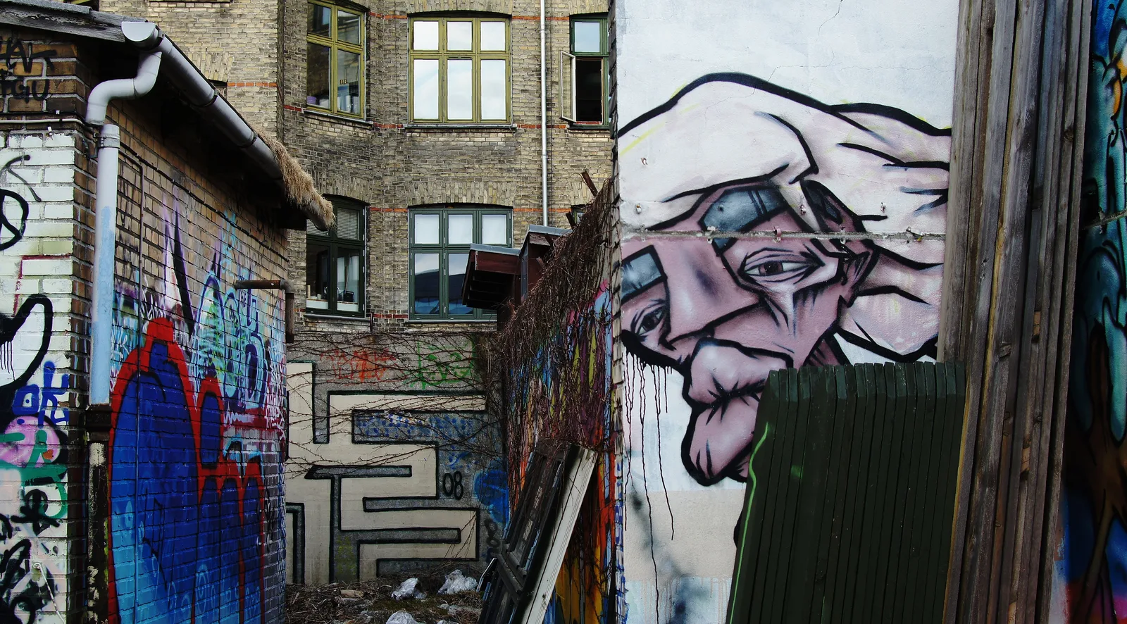 Nørrebro neighborhood Copenhagen street scene with local shops and dining establishments