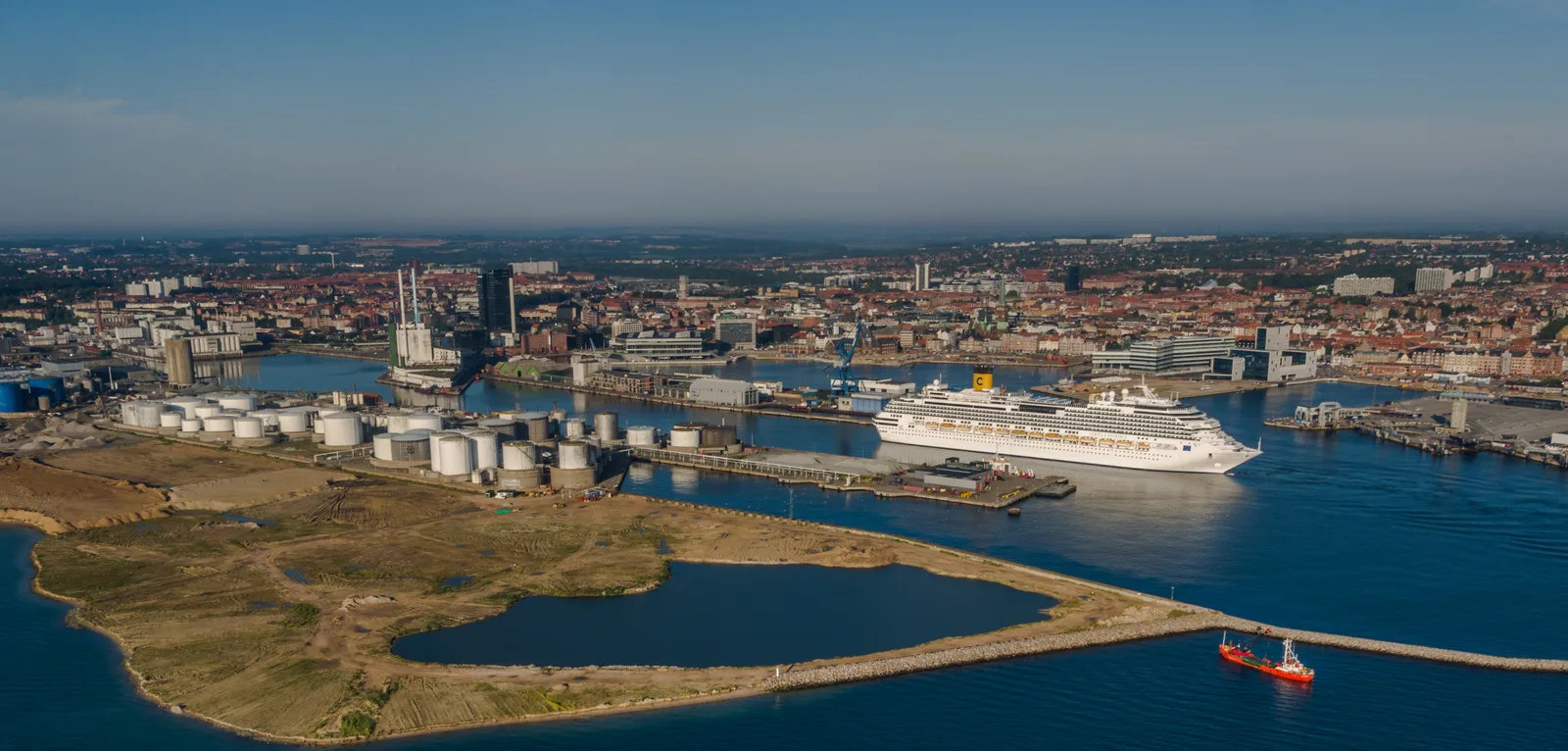 Aarhus Ø harbor in Aarhus, Denmark