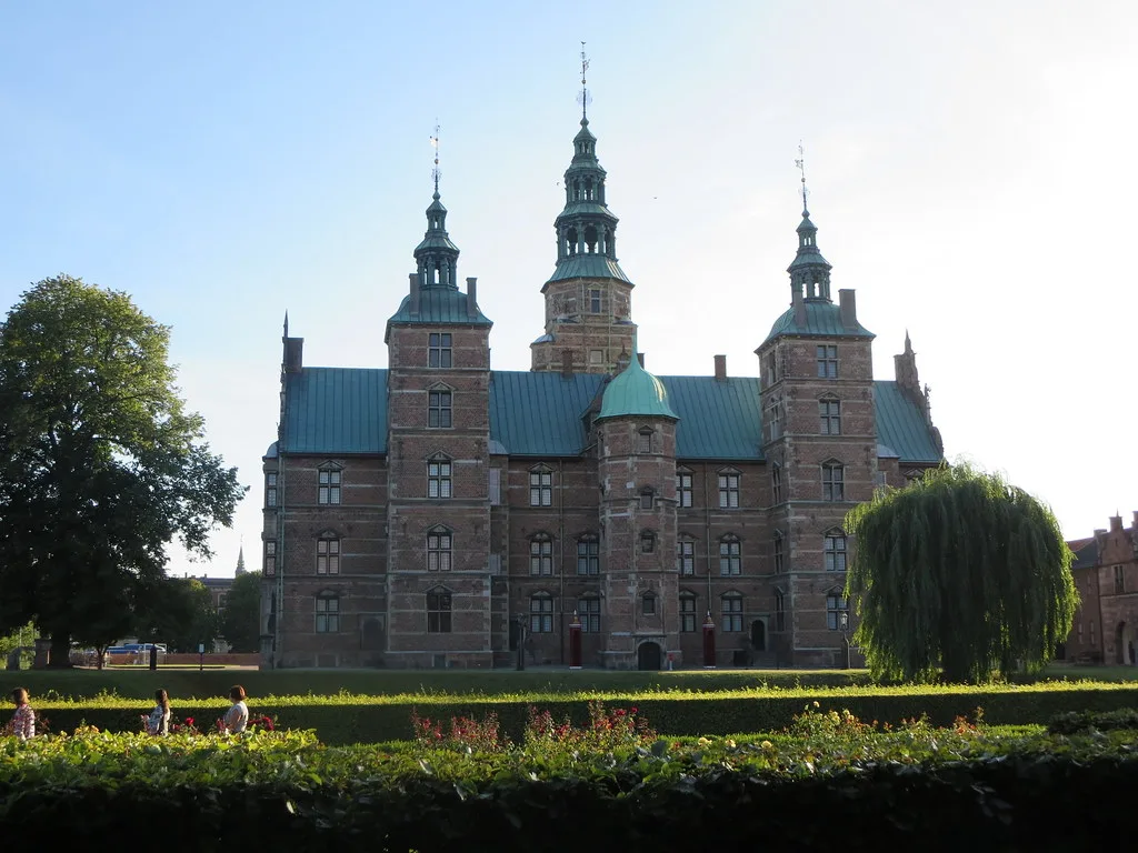 Rosenborg Castle exterior with Danish royal guard