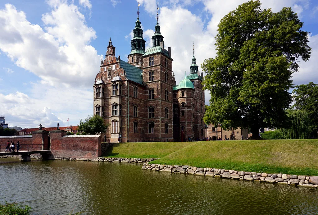 Rosenborg Castle exterior with gardens in Copenhagen