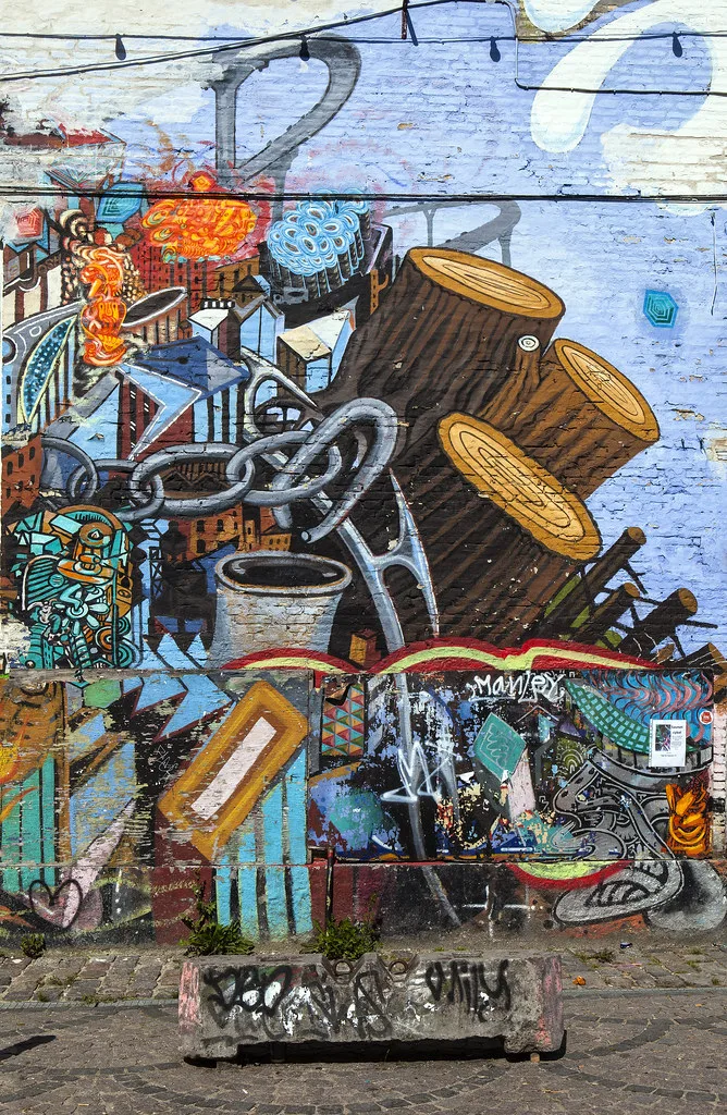 Street art and murals in the Christiania district Copenhagen