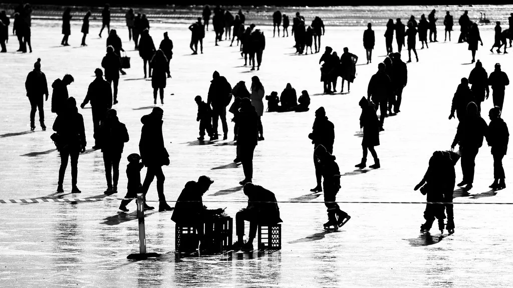 Ice skating rink at Tivoli Gardens Copenhagen during winter season