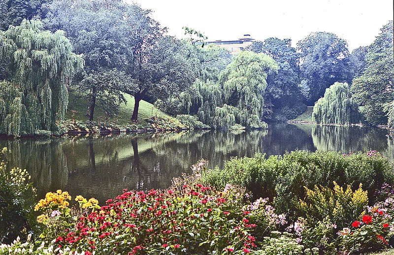 Park with lake and abundance of flowers, Copenhagen