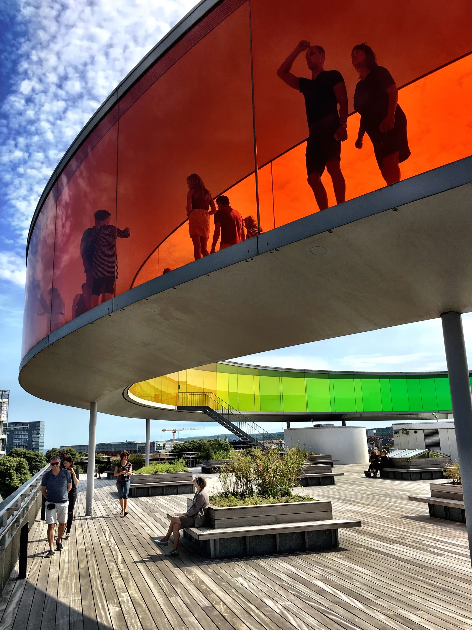 ARoS Art Museum in Aarhus with colorful installations